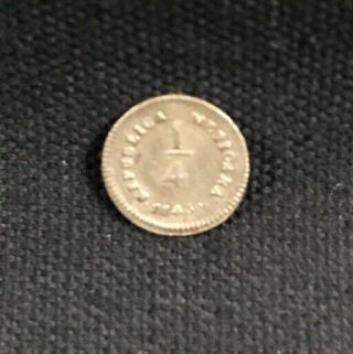 1843 Mo Lr 1/4 Real Mexico Silver Coin Rare