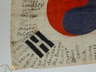 RARE WW2 GI SIGNED KOREAN FLAG 1945 WWII Korea war 32nd Inf Regt 7th ID 3
