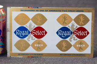 Regal Select Beer Can,  Maier Brewing Co.  Los Angeles,  Ca,  Rare Flat Read On