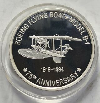 1994 Boeing Flying Boat Usps Ultra Rare 1.  5 Oz Silver.  999 Employees Coin Club