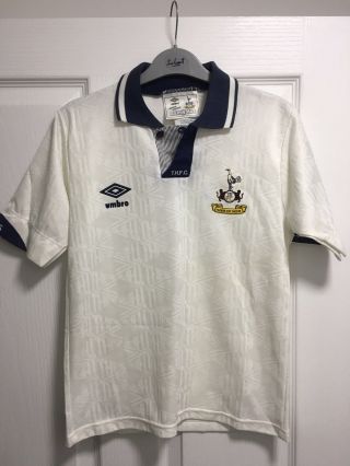1991/1992 Tottenham Hotspur Home Football Shirt Umbro Large Boys 76 - 81cms Rare