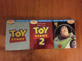Toy Story 1 2 3 Blu - Ray Dvd Ironpack Steelbook Futureshop Disney/pixar Rare/oop