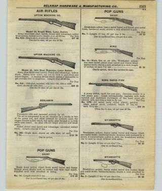 1927 Paper Ad Rare Upton Machine Co Air Rifle Bb Gun Benjamin Kking Colt Special