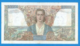 France 5000 Francs 1945 Sries W633 Rare 2