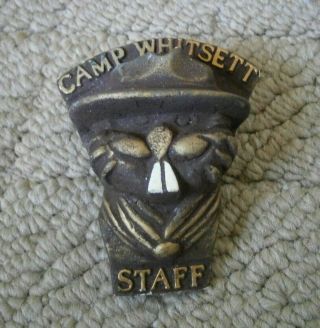 Boy Scout - Camp Whitsett - Staff - Rare - Beaver - 1970s - Neckerchief Slide