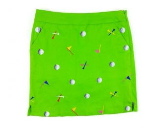 Loudmouth Ladies Womens Golf Skort Green Size 6 Shorts Skirt Embroidered Rare