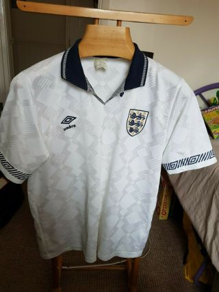 Rare Old England 1990 Football Shirt Size Large