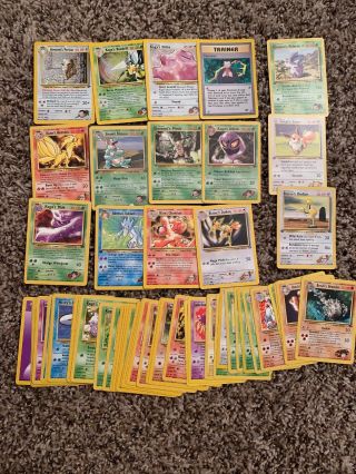 Near Complete Gym Challenge Set Pokemon Cards 60/132 4 Holo Rares,  1st Editions