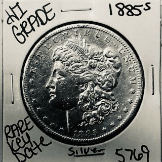 1885 S Morgan Silver Dollar Hi Grade U.  S.  Rare Key Coin 5769
