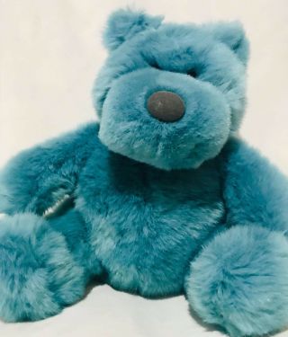 Rare Htf Toys For Target By Gund Blue Sitting Teddy Bear 9” Plush