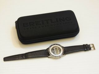Rare 1970 ' s Breitling Navitimer Quartz LCD 9406 w/vintage band and buckle 11