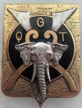 Rare French Hq Company Montagard Territory Badge Indochina 1951 (dom)