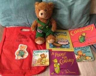 Rare Corduroy Plush Bear And Accompanying Book Set Of 5 & Weekend Takehome Bag