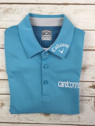 Mens Callaway Polo Tour Issue Pro Golf Odyssey Opti Dri Aqua Blue Shirt M Rare 3