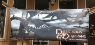 Rare 2000 Dungeons & Dragons Theater Vinyl Banner 10’x 4’ Teaser Sign Advertise