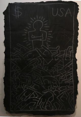 Rare Keith Haring Nyc Subway Chalk Drawing; Circa 1980 