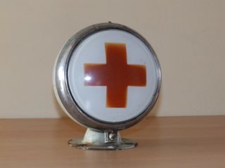Very Rare Vintage Ussr Ambulance Car Glass Lamp Soviet Red Cross Warning Light