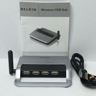 Rare Htf Belkin Home Base 4 Port Wireless Usb Hub F5u303