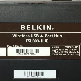 Rare HTF Belkin Home Base 4 Port Wireless USB Hub F5U303 3