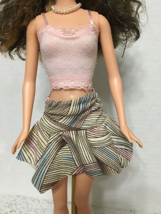 Barbie Doll Fashion Fever Pink Lace Top Skirt Set Outfit Rare