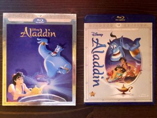Aladdin (blu - Ray,  Dvd,  2015,  2 - Disc Set,  Diamond Edition With Rare Slipcover)