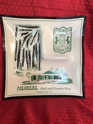 Rare 1971 Colonial Country Club Golf Ashtray Candy Dish Ben Hogan