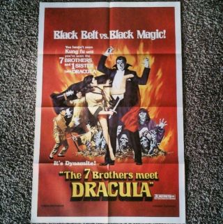 Legend Of The Seven Golden Vampires One Sheet Poster Peter Cushing Dynamite Rare