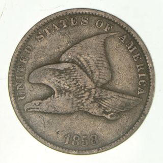 Crisp - 1858 - Flying Eagle United States Cent - Rare 039