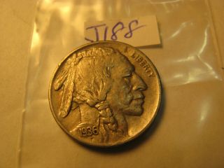 1936 Usa Buffalo Nickel Rare Coin Id J188