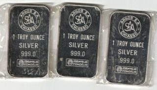 . 999 Fine Silver One Troy Ounce 3 X 