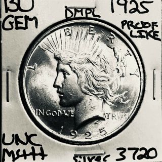 1925 P Bu Gem Peace Silver Dollar Unc Ms,  Dmpl U.  S.  Rare Coin 3720