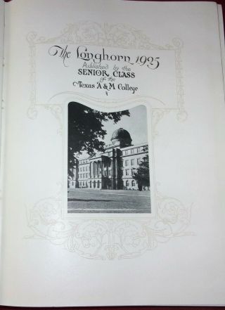 1923 Texas A&M College Annual Yearbook THE LONGHORN Rare 2