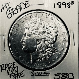 1898 S Morgan Silver Dollar Hi Grade U.  S.  Rare Key Coin 5883