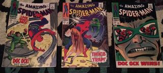 1967 Spider - Man 53,  54,  55 Complete Classic Doc Ock Story All Exc - Nm Rare