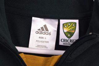Adidas Mens Australia Cricket Team Jersey Polo Shirt L Top Size Large Tee RARE 5