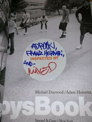 Beastie Boys Book Signed Rare 1 0f 1 Inscription Ad Rock Michael Diamond Mike D