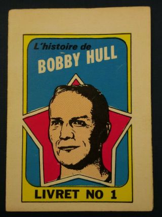 1971 - 72 Opc O - Pee - Chee Booklets 1 Bobby Hull (french) Chicago Black Hawks Rare