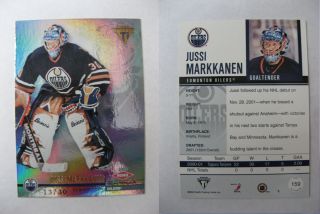 2001 - 02 Titanium 159 Jussi Markkanen 13/30 True Rc Rookie Rare Finland Oilers