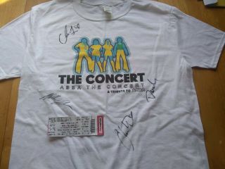 The Concert Rare Abba Tribute Show Signed All 4 Shirt,  Ticket Stub Ny.  2019 Lrg