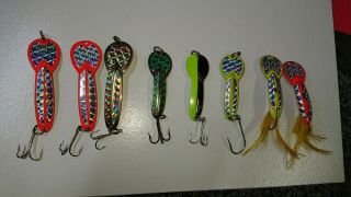 7 Glen Evans Loco Spoons Fishing Lures Rare 3 4,  4 3 Best Fishing Lures,  1