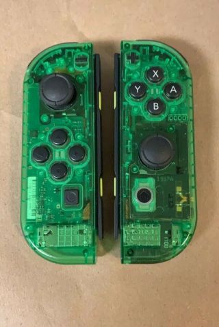 Nintendo Switch Joycons Jungle Green Clear Rare