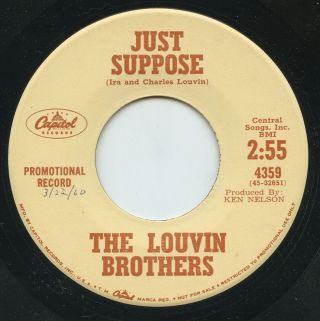 Rare Country 45 - The Louvin Brothers - Just Suppose - Capitol Records - M -
