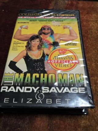 Macho Man Randy Savage And Elizabeth Wwf Coliseum Home Video Vhs Very Rare Wwe