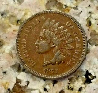 Rare 1873 Brown U.  S Indian Head Penny Clear Sharp Details No/res