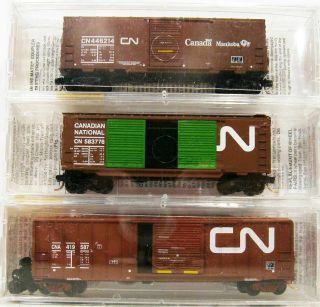 3 Micro Trains Canadian National Box Cars Rare.  Scroll Down