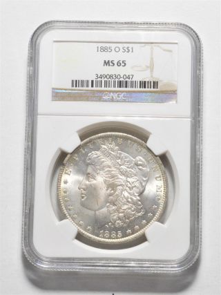 Ms65 1885 - O Morgan Silver Dollar Ngc Graded Rare In Choice Unc 067