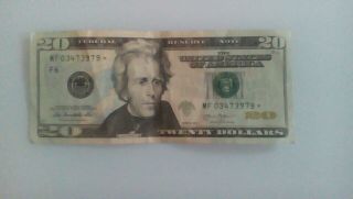 2013 - F $20 Dollar Bill Star Note Mf03473979 Rare 320k Print Run Circulated