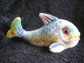 Rare 1960/78 german Steiff XL Fish w.  Button Flossy 4
