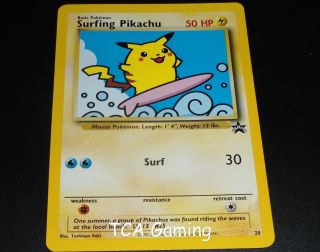 Surfing Pikachu 28 Black Star Promo Wotc Rare Near Pokemon Card