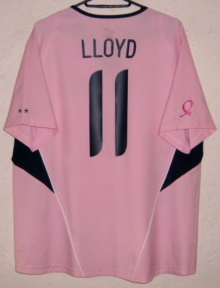USA Nike Womens 2007 Carli Lloyd Special Edition Pink Soccer Jersey Very Rare 2